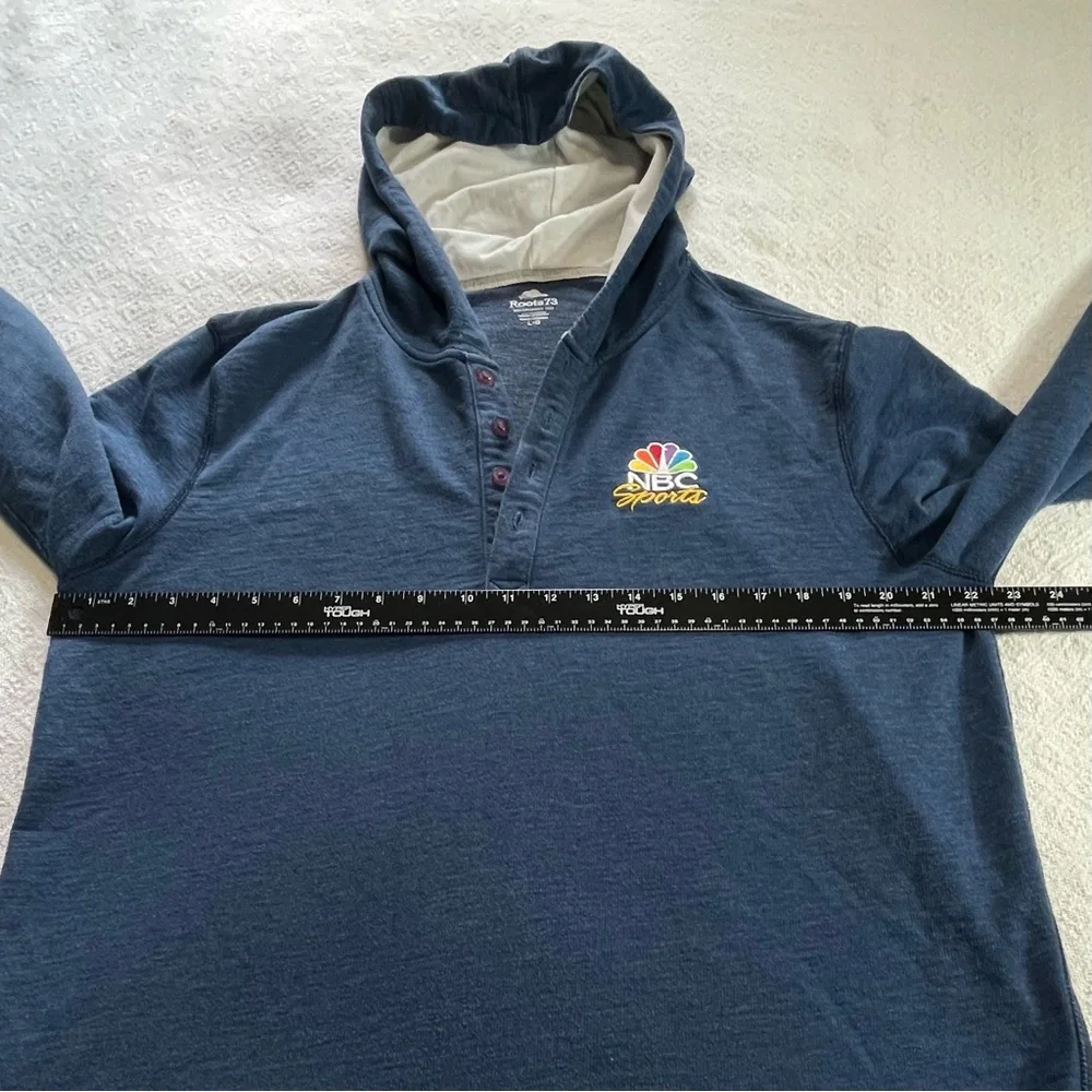NBC Sports Blue Textured Men's Shirt with Hoodie - Roots 73. size‎ Large